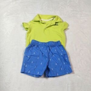 CARTER'S BOYS LITTLE MATE NAUTICAL SHORTS OUTFIT SIZE 6 MONTHS